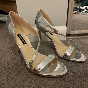 Nine West Silver Strappy Heels